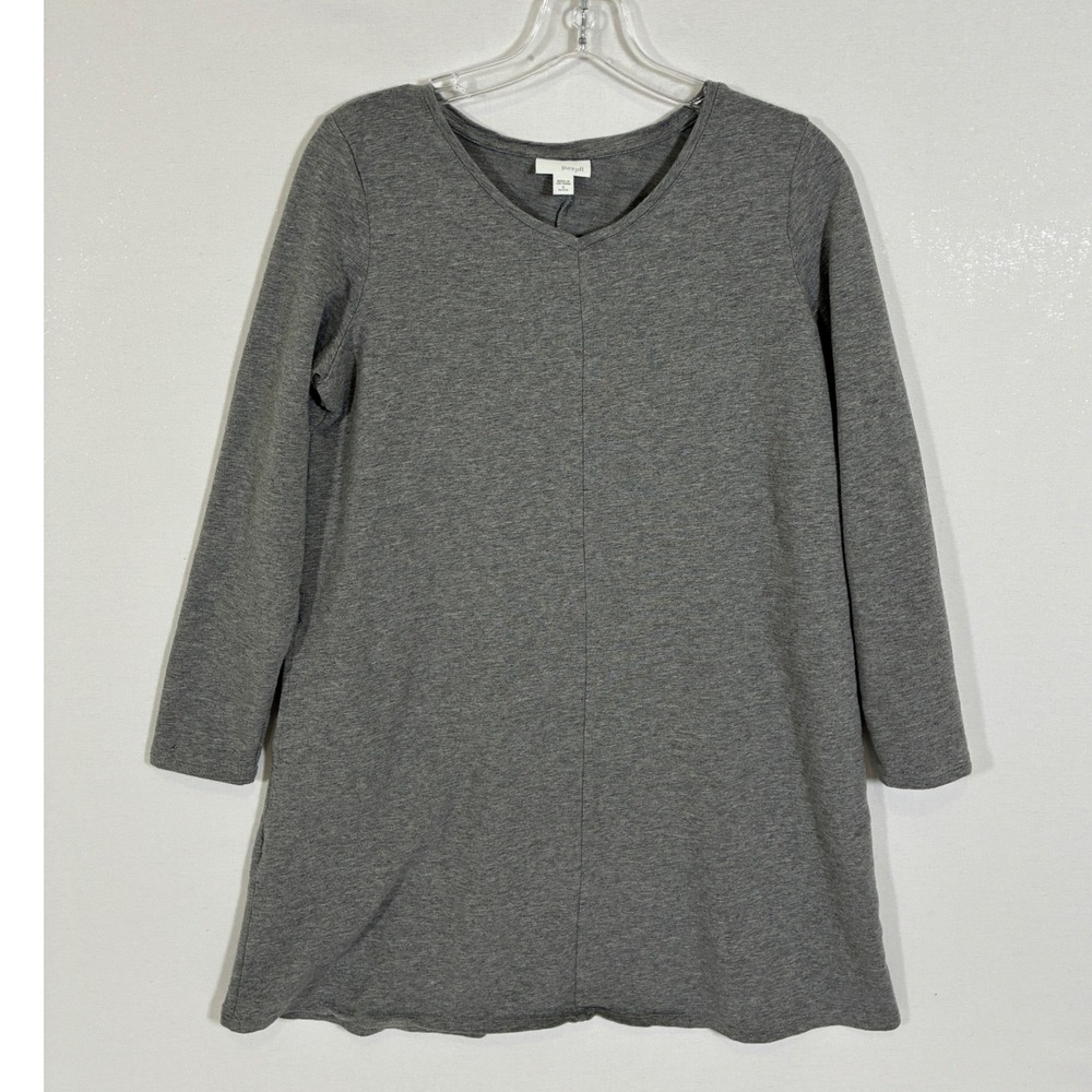 Pure Jill J. Jill Womens SP Gray Pima Cotton Modal V Neck Tunic Top
